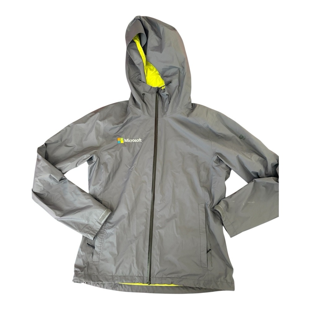Mountain Hard Ware Jacket Microsoft Logo Women's Medium Blue Neon Yellow READ‎